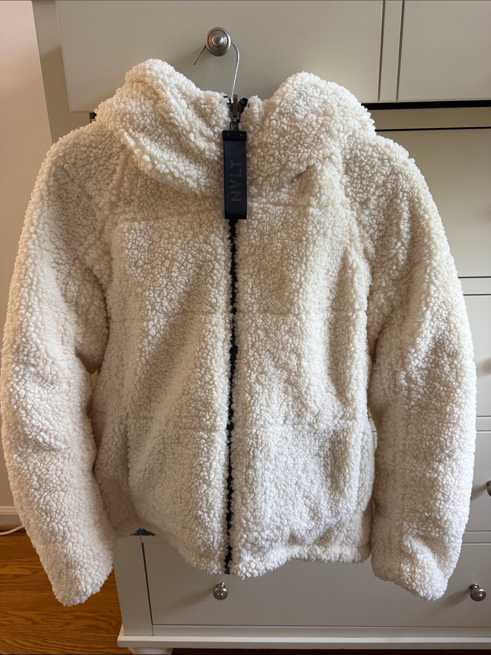 Sherpa Teddy Puffer Zip-Up Hooded Jacket